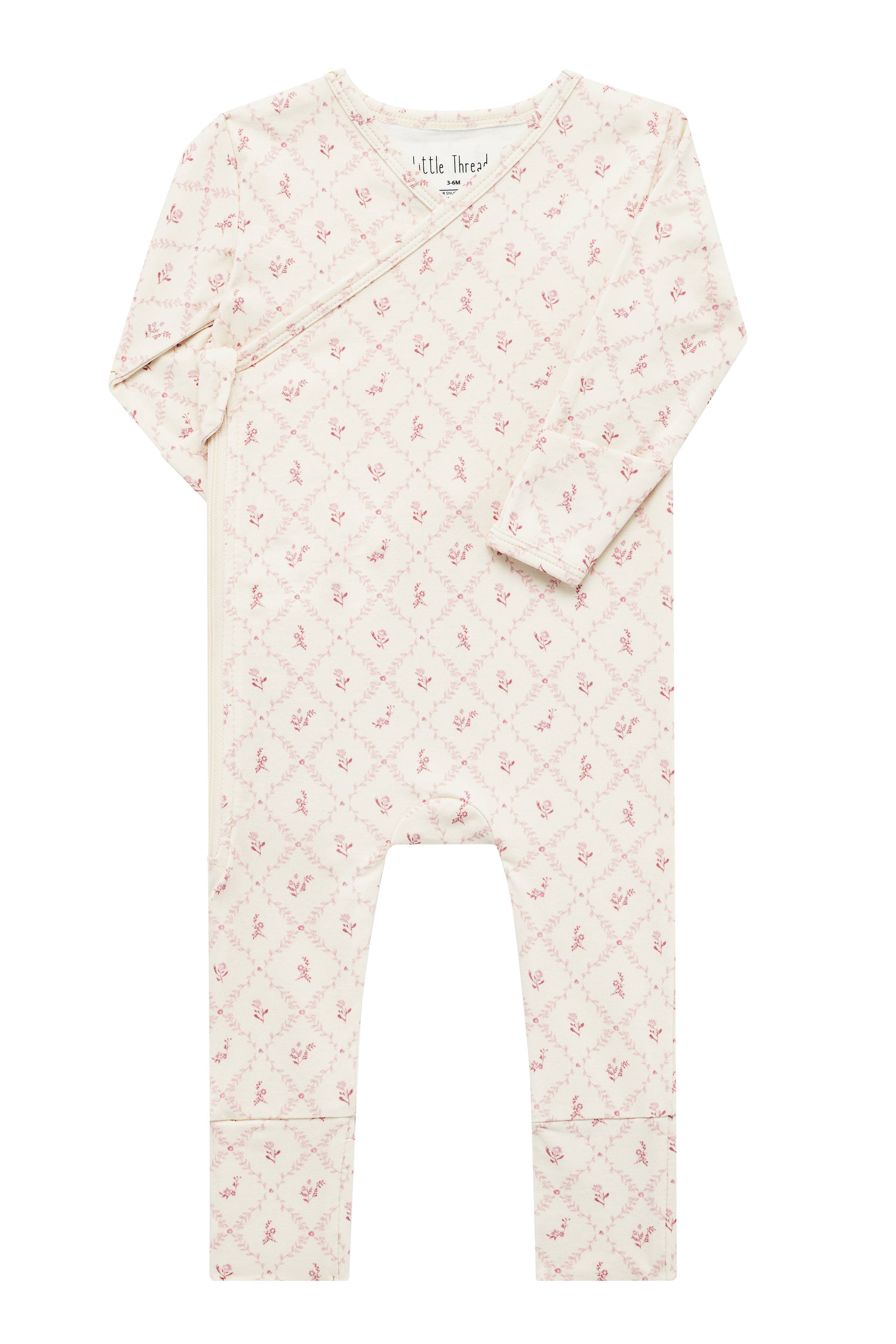 Mauve Lattice Bamboo Wrap Footie