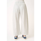 COTTON FRENCH TERRY PULL-ON BARREL LEG PANTS