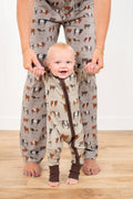 Vintage Cattle Ribbed Cotton Baby Zippy