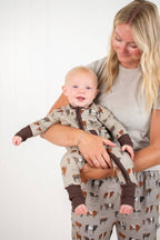 Vintage Cattle Ribbed Cotton Baby Zippy