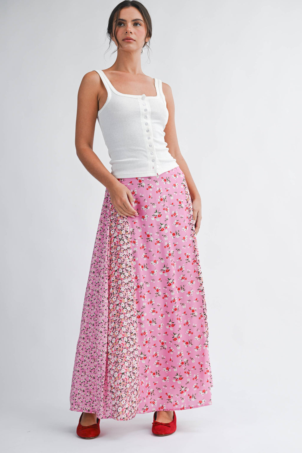 Pointelle Button Front Cami Tank ( Multicolors )