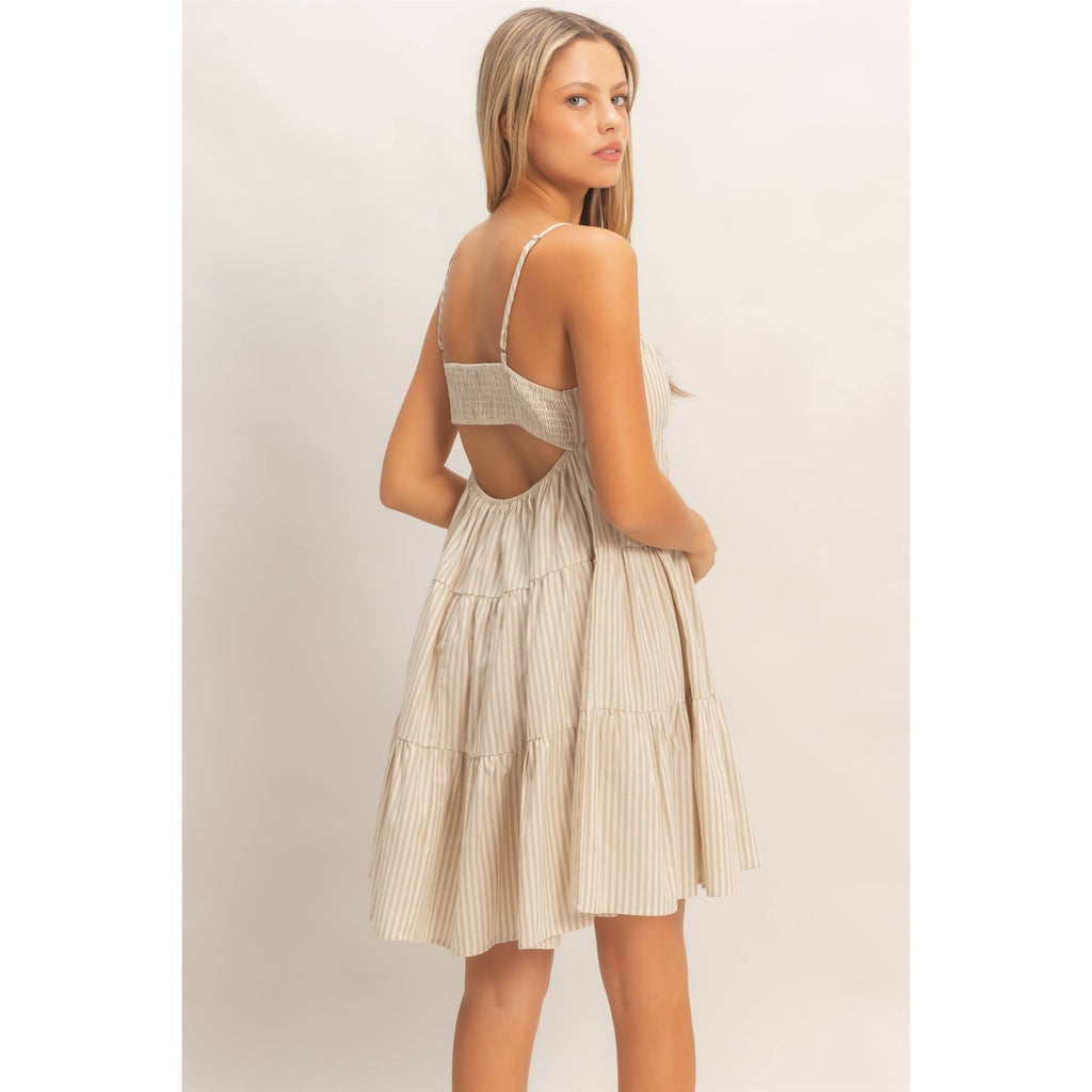 Striped Sleeveless A-Line Dress