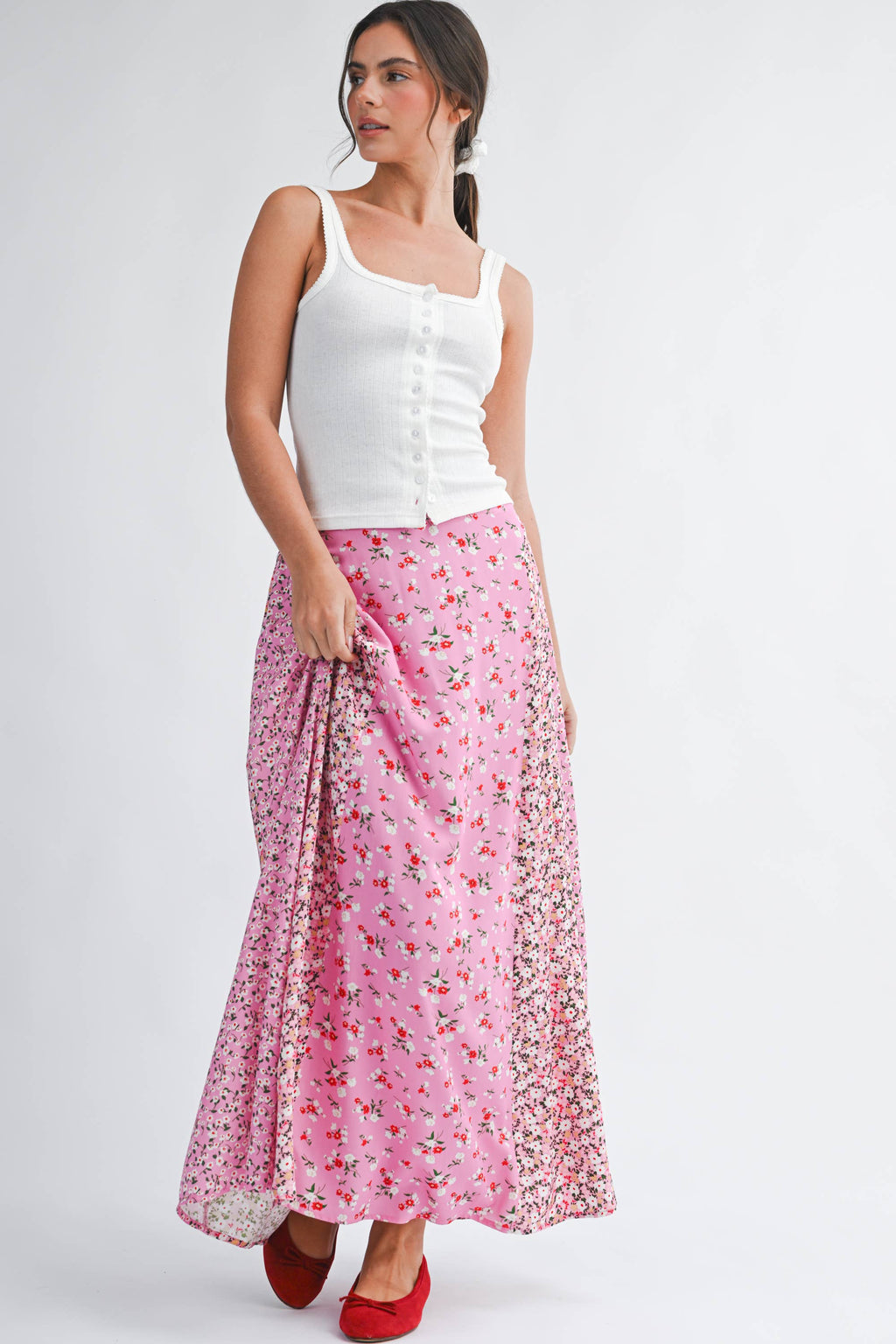 Pointelle Button Front Cami Tank ( Multicolors )