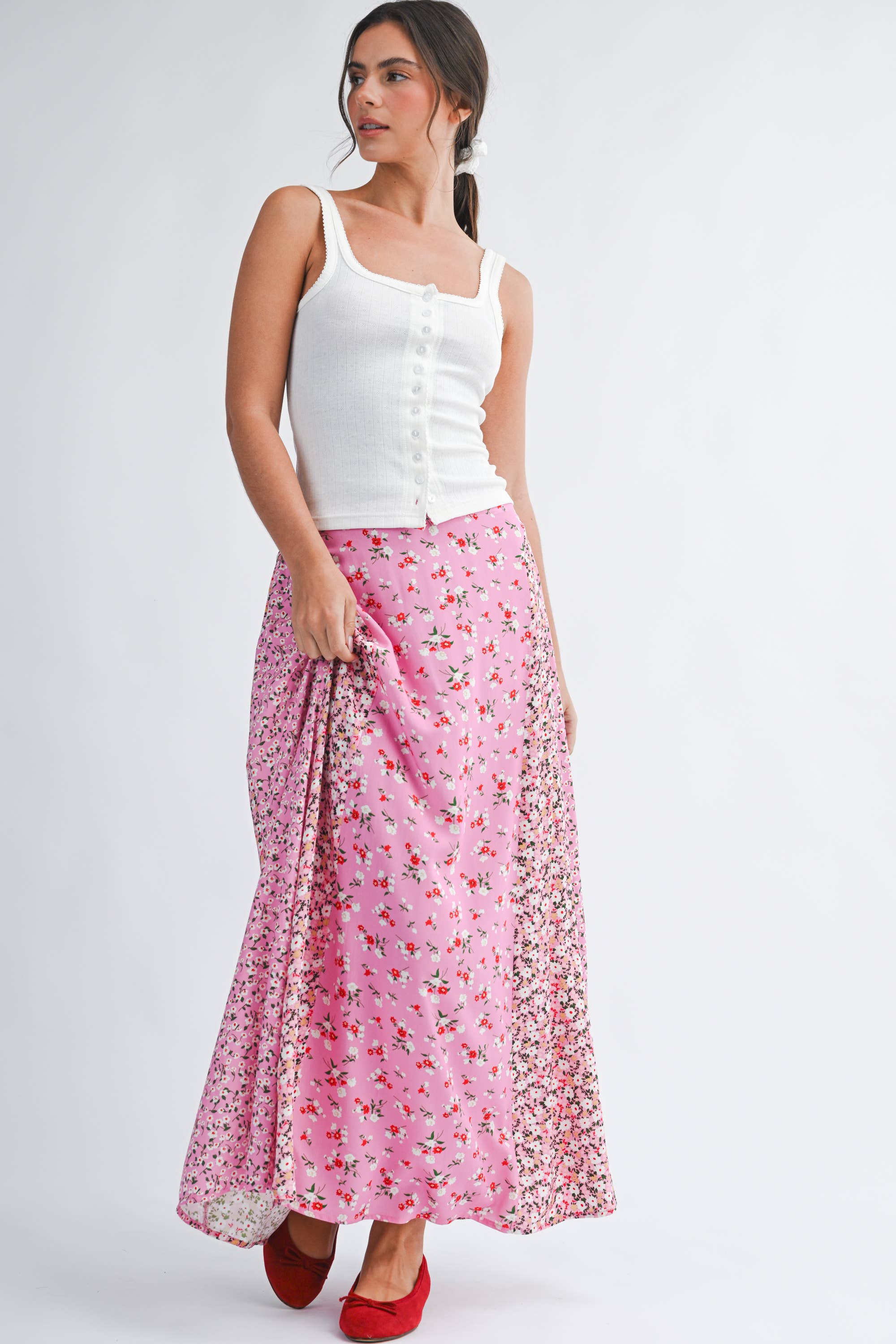 Pointelle Button Front Cami Tank ( Multicolors )