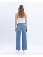 Tummy Control High Rise Crop Wide Leg Jeans