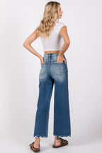 WIDE DESTROYED HIGH RISE RELAXED CROPPED WIDE LEG