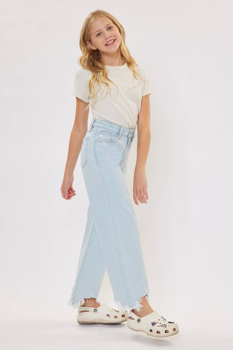 GIRLS HIGH RISE WIDE LEG JEANS