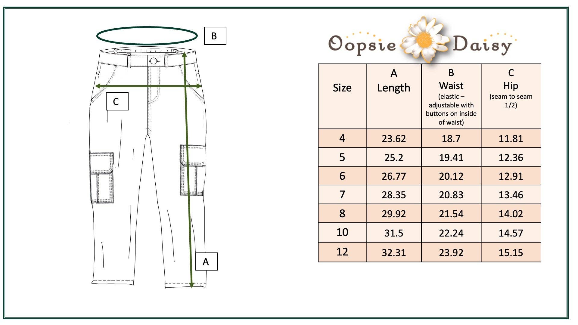 Olive Green Denim Cargo Pants