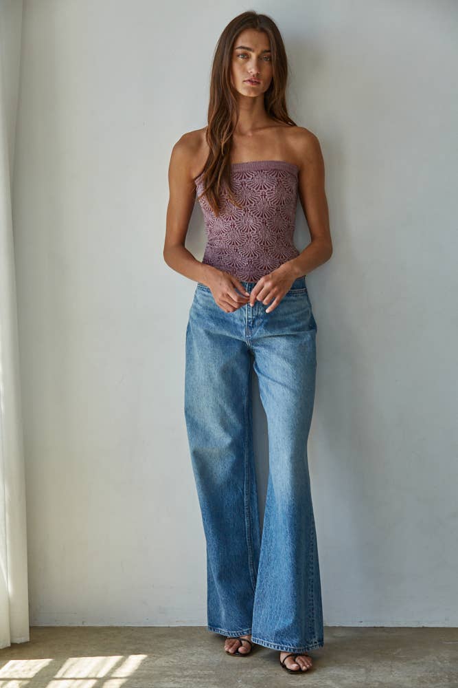 Knit Jacquard Tube Top (multiple colors)