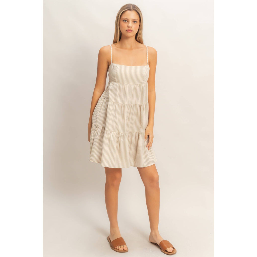 Striped Sleeveless A-Line Dress