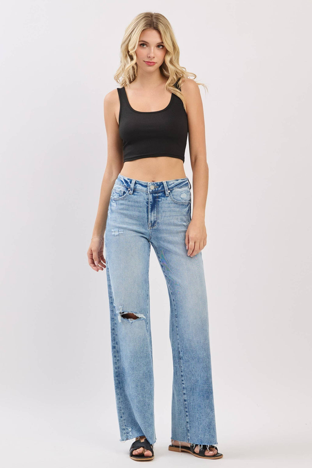 HIGH RISE WIDE LEG JEANS