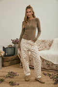 BUTTON FRONT ROUND NECK LONG SLEEVE KNIT TOP (multiple colors)