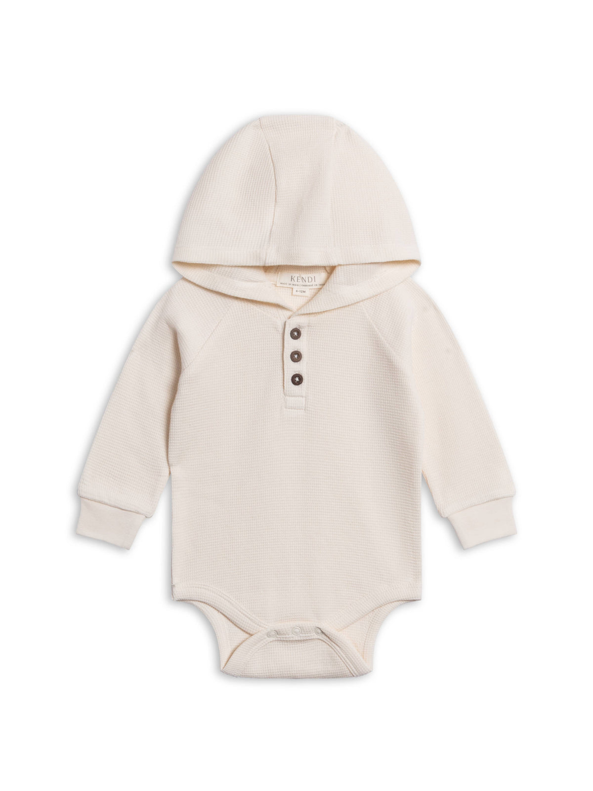 Cole Waffle Knit Hoodie Bodysuit - Ivory