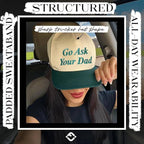 Two Tone Cap - Go Ask Your Dad - Beige/Green