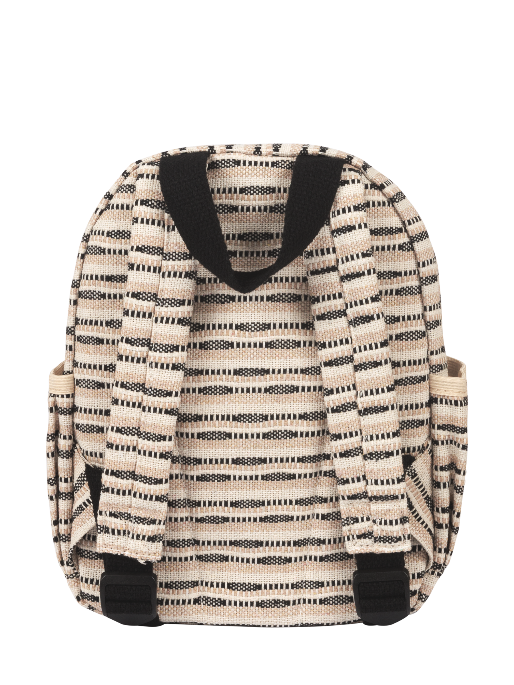 Kids Backpack (Black Striped Canvas)