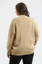 PLUS MOCK NECK RIBBED SWEATER