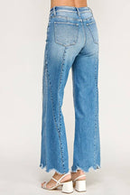 SUPER STRETCH HIGH RISE WIDE LEG w/ SEAM DETAIL