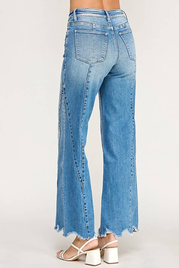 SUPER STRETCH HIGH RISE WIDE LEG w/ SEAM DETAIL