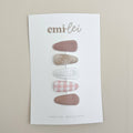 Mini Fabric Hair Clip Snap Barrettes (5) 