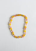 Polished Honey Baltic Amber + Honeysuckle Gemstone Necklace