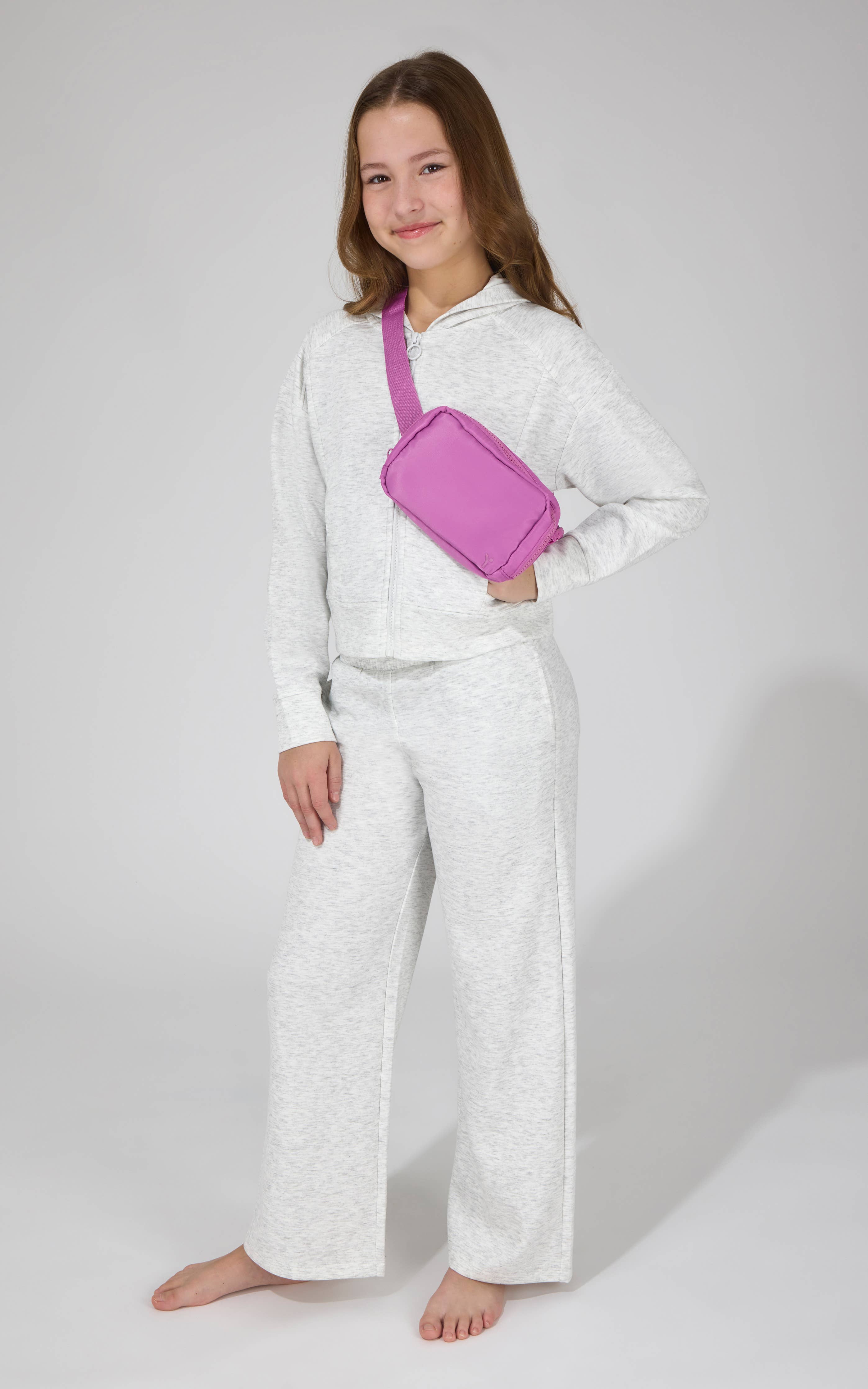Girls Full Zip Hoodie Jacket, Pant, Fanny Bag Set