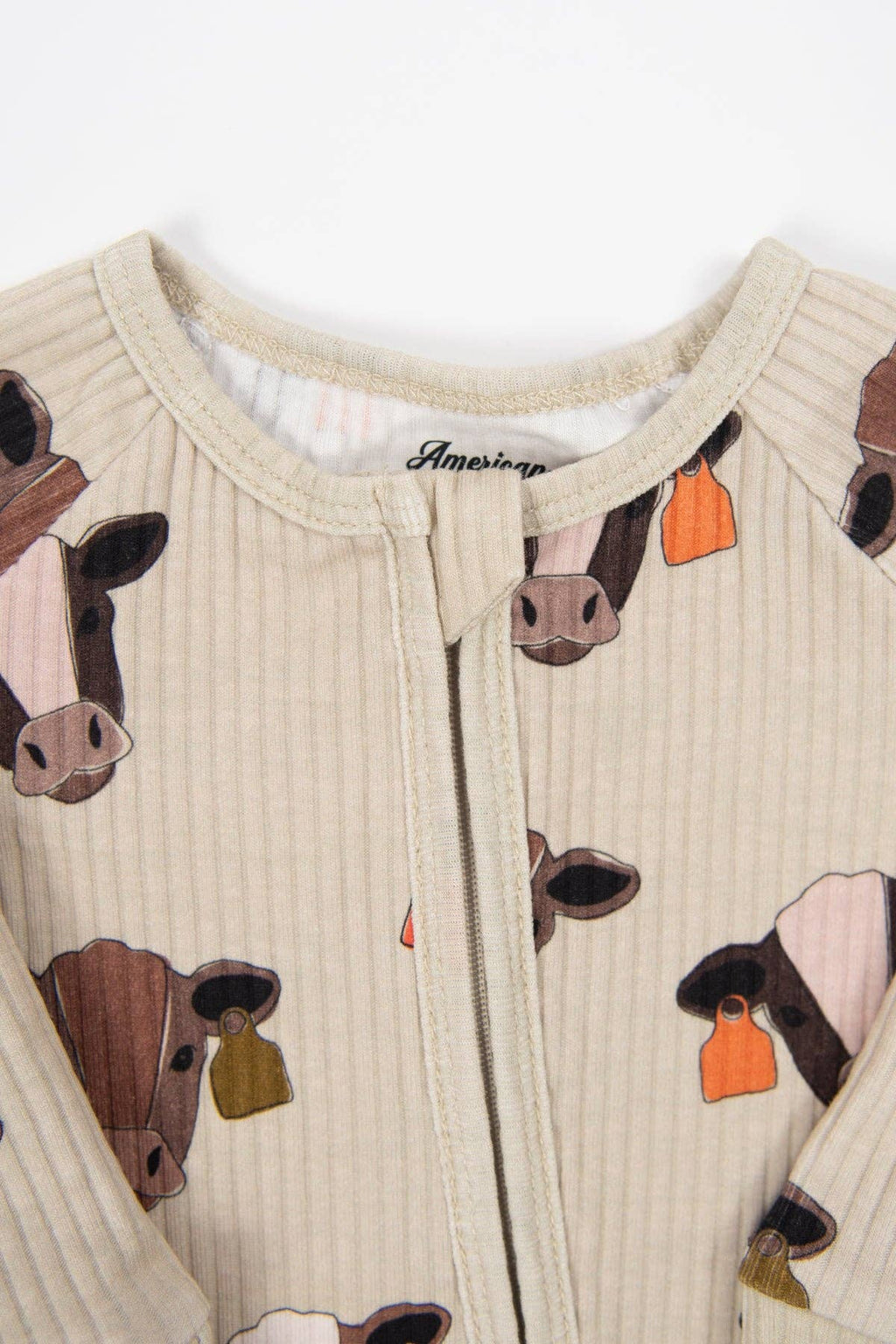 Cattle Buddy Baby Ribbed Cotton Zippy