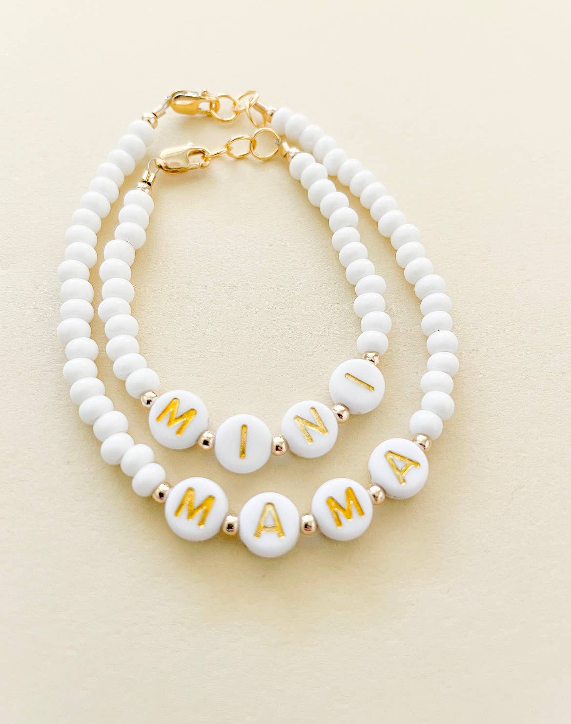 14k gold filled Mama and mini bracelets