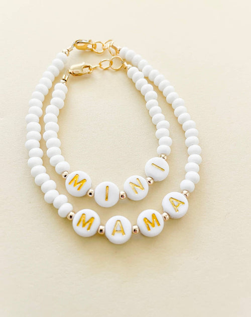 14k gold filled Mama and mini bracelets