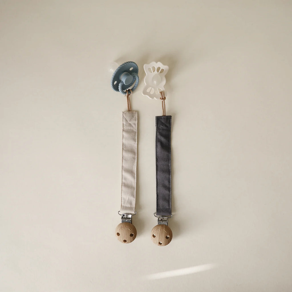 Linen Pacifier Clip 2-Pack