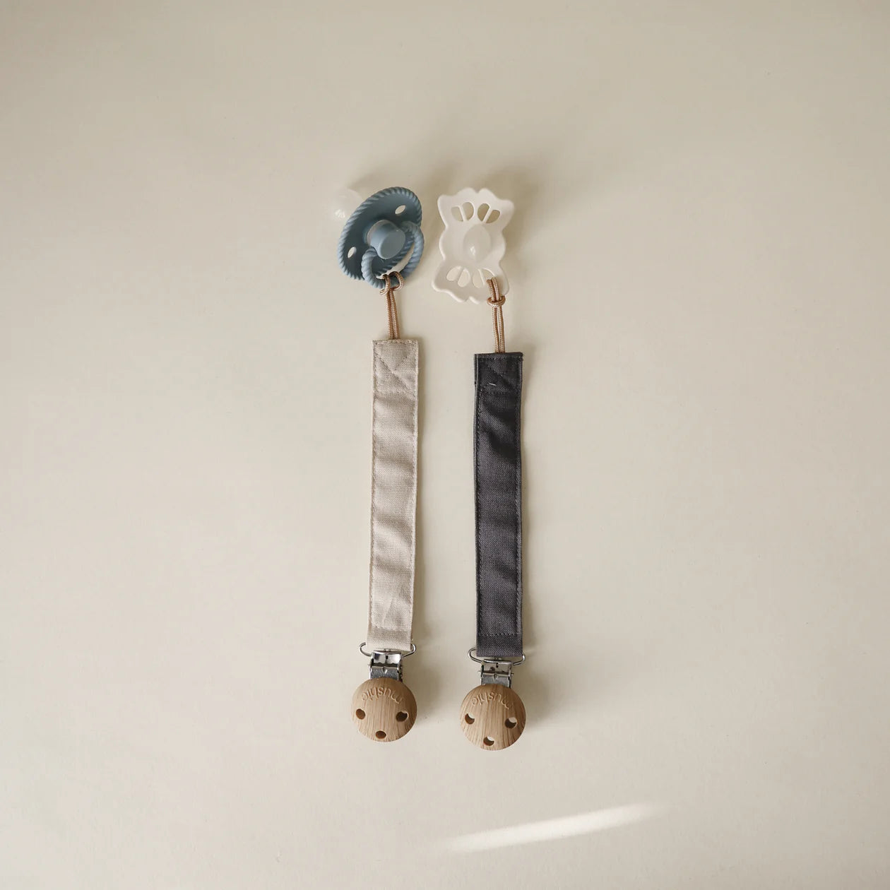 Linen Pacifier Clip 2-Pack